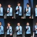[ 川崎Ｆ：2015年新体制発表会見 ]　新加入選手がそれぞれ挨拶。

写真左上から板倉滉、三好康児、...