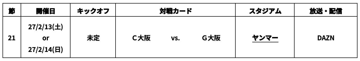 試合日日程決定