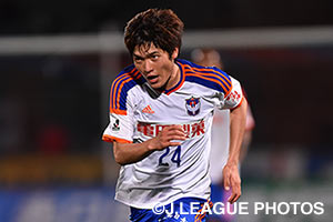今季初先発で貴重な同点ゴールを決めた川口選手（新潟）。