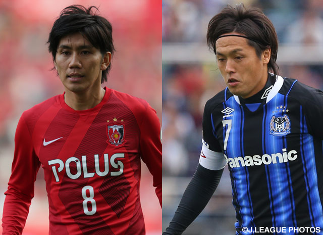 柏木(左)と遠藤の精密なキックが勝負の行方を左右するポイントに