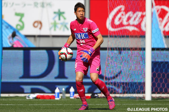 契約更新が発表されたGK林。（2015年4月25日撮影）