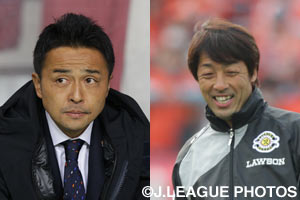 因縁の対決での采配に注目が集まる吉田監督(左)と下平監督