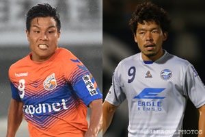 得点ランク1位の永井 龍（長崎）と2位の鈴木 孝司（町田）の対決も見どころだ