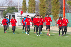 試合翌日ということもあり、この日はクールダウン中心のメニューをこなした