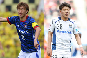 攻撃の核となる横浜FMの齋藤とG大阪の堂安。注目の一戦で活躍するのはどっちだ!?