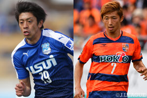 3位の沼津は5位長野との上位対決に臨む。前節2ゴールの薗田(左)に注目だ