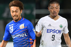 長崎と松本の2連勝同士対決も注目。好調の澤田(左)と高崎はゴールなるか
