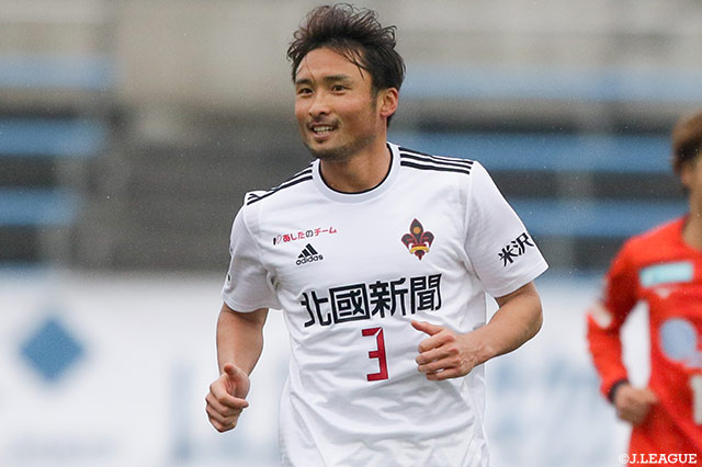 J2通算200試合まであと1試合と迫った作田(金沢)