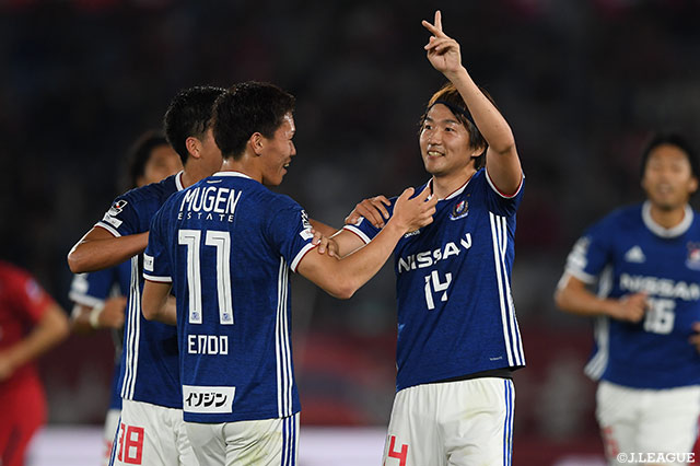 前節、天野 純(#14)のスーパーゴールなどで鹿島に快勝を収めた横浜FM。今節はホームで磐田と対戦する