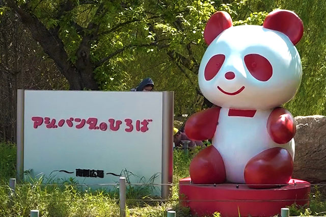 ホームゲーム開催日は美味しい東京グルメを販売している通称「アジパンダ広場」