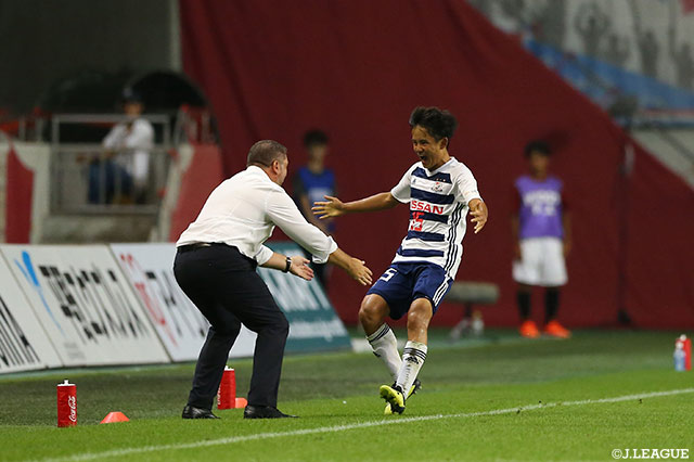 Ｊ１初ゴールを決めた久保 建英（横浜FM）とポステコグルー監督