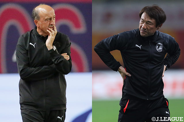 首位のＣ大阪はホームで2位の大分と対戦。ロティーナ監督（Ｃ大阪/左）、片野坂監督（大分）の手腕に注目が集まる