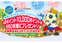 250名様にdポイント10,000ポイントが当たるキャンペーンを実施!【Club J.LEAGUE】