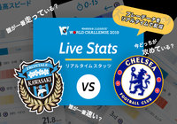 試合の戦況や選手のプレーデータをリアルタイムで配信！「ライブスタッツ」の配信が決定！【明治安田生命Ｊリーグワールドチャレンジ２０１９】