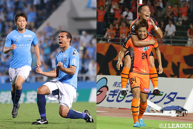 5試合で15得点と攻撃面が機能する横浜FC（左）とリーグ最多得点を誇る山口の一戦は激しい打ち合いが予想される