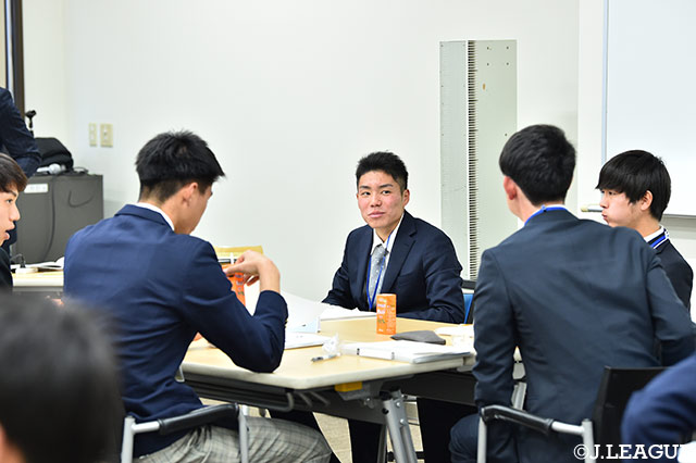 静岡学園高から鹿島に加入した松村 優太は「スポーツのチカラ」をテーマとした講義が印象に残ったと語る