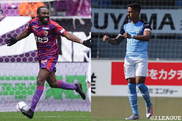 5連勝の京都はピーター ウタカ(左)、4連勝の磐田はルキアンの両エースがさらなる浮上のカギを握るだろう