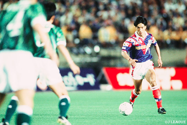 1993年5月15日のＪリーグ開幕戦。水沼 宏太の父・貴史さんもマリノスの一員として出場。