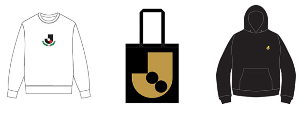 SHUKYU×Ｊリーグアウォーズスウェット（白・黒）、トートバッグ、プルオーバーパーカー（グレー・黒）