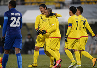 【ＡＣＬ２０１５ プレーオフ 柏vsチョンブリ】勝越しゴールを決めたレアンドロ（柏）（７／１０）