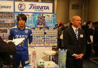 【２０１５Ｊリーグプレスカンファレンス】質問を受ける三平（大分）（１５／２１）