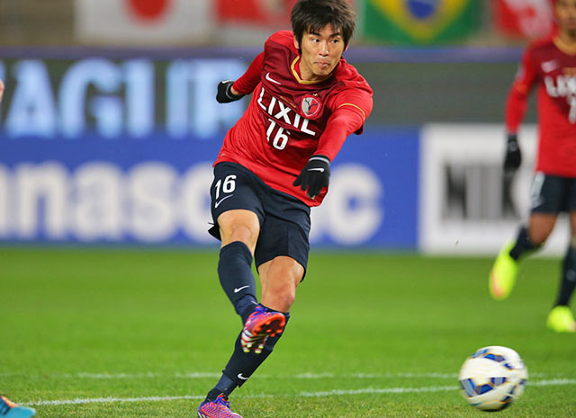 【ＡＣＬ２０１５ GS MD1 鹿島vsＷＳＷ】前半終了間際、前線へ駆け上がってシュートを放った山本（5/10）