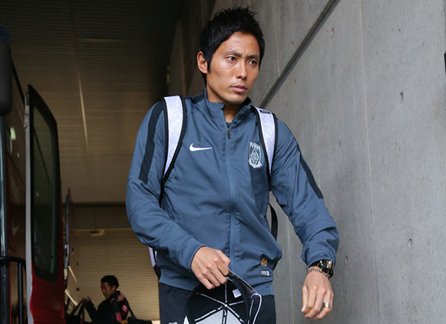 【ＦＸＳＣ２０１５ Ｇ大阪vs浦和　試合前】会場入りする森脇（浦和）（４／２３）