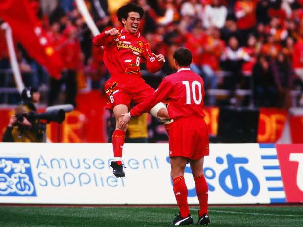 【１９９６シーズン開幕戦プレイバック 名古屋vs平塚】47分に得点した喜名（名古屋）（３／８）