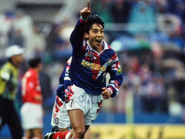 【１９９４シーズン開幕戦プレイバック 横浜Ｍvs浦和】追加点を挙げた野田（横浜Ｍ）（４／６）