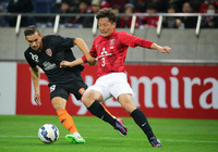 【ＡＣＬ２０１５ GS MD2 浦和vsブリスベンロアー】左サイドからクロスを供給した宇賀神（浦和）（5/10）