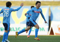 【明治安田Ｊ２ 第1節 讃岐vs大分】15分に先制点を決めた永田（讃岐）（2/3）