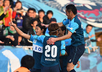 【明治安田Ｊ２ 第2節 横浜FCvs栃木】カウンターから先制ゴールを決めた小野瀬（横浜FC）（1/3）