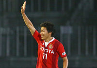 【ＹＮＣ 予選リーグ 第1節 川崎Ｆvs名古屋】42分に同点ゴールをボレーで決めた永井（名古屋）（13/15）