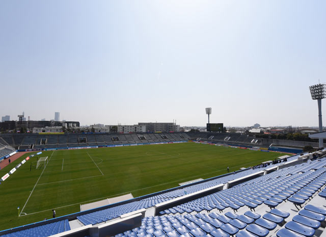 【明治安田Ｊ１ １ｓｔ 第3節 横浜FMvs鳥栖】ニッパツ三ツ沢球技場のメインスタンドからの眺望（4/15）
