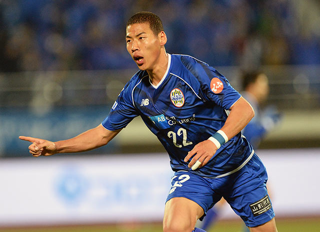 【明治安田Ｊ１ １ｓｔ 第3節 山形vs川崎Ｆ】74分に貴重な決勝点を決めたキム ボムヨン（山形）（14/15）