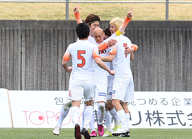 【明治安田Ｊ３ 第3節 藤枝vs長野】22分に決勝ゴールを決め勝利の立役者となった勝又（長野）（2/2）