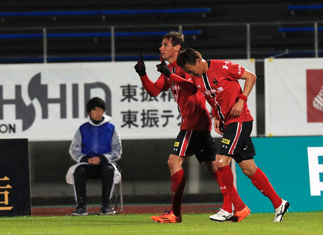 【明治安田Ｊ２ 第5節 金沢vs愛媛】ダメ押しゴールを決めたジャーン モーゼル（金沢）（2/3）