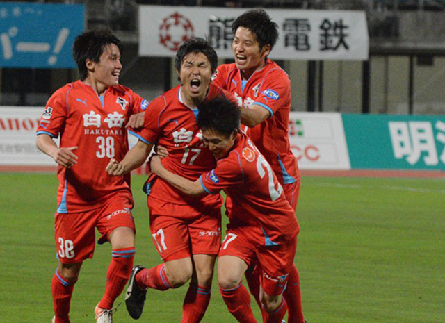 【明治安田Ｊ２ 第5節 熊本vs徳島】同点ゴールを決めた齊藤（熊本）（3/3）