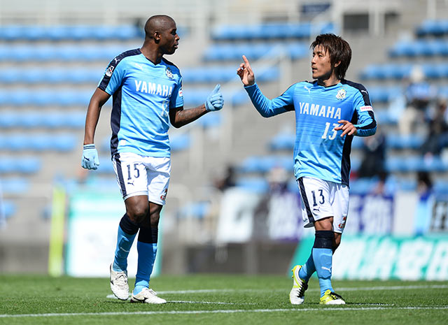 【明治安田Ｊ２ 第7節 磐田vs岡山】今シーズン5点目となる同点ゴールを決めたアダイウトン（磐田）（3/3）