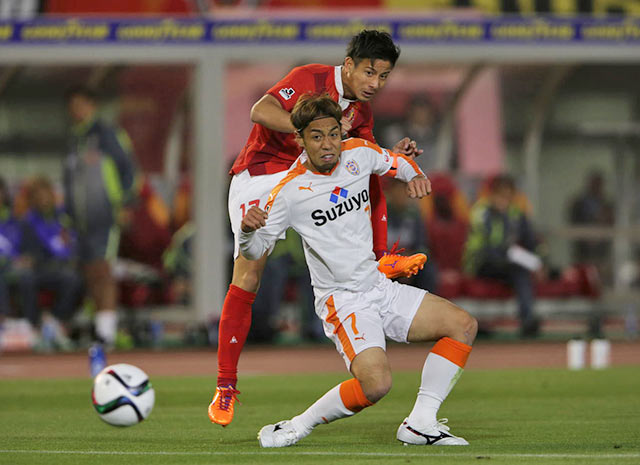 【明治安田Ｊ１ １ｓｔ 第6節 名古屋vs清水】6分に鮮やかなシュートで幸先良く先制点を決めた松田（名古屋）（9/13）