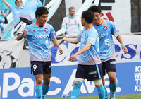 【明治安田Ｊ３ 第6節 盛岡vsYS横浜】試合終了間際の94分に起死回生の同点ゴールを決めた友澤（YS横浜 #9）（2/2）