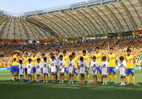  【明治安田Ｊ１ １ｓｔ 第8節 仙台vs鹿島】キックオフ前にはネパール大地震の犠牲者に対して黙とうが行なわれた（10/15）