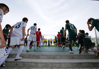 【明治安田Ｊ１ １ｓｔ 第10節 松本vs甲府】ピッチ入りする両チームの選手（10/17）