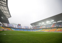 【ＡＣＬ２０１５ ラウンド16 第1戦 水原vs柏】キックオフを待つ水原ワールドカップスタジアムはあいにくの雨模様（1/15）