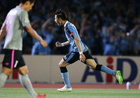 【明治安田Ｊ１ １ｓｔ 第13節 川崎Ｆvs鳥栖】この試合2点目となる決勝ゴールを頭で決めた杉本（川崎Ｆ）（5/5）