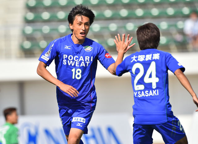 【明治安田Ｊ２ 第15節 徳島vs札幌】徳島復帰後初ゴールを決めた佐藤（3/3）