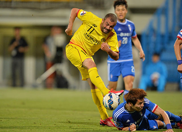 【ＡＣＬ２０１５ ラウンド16 第2戦 柏vs水原】反撃のゴールのきっかけとなるシュートを放ったレアンドロ（柏）（8/10）