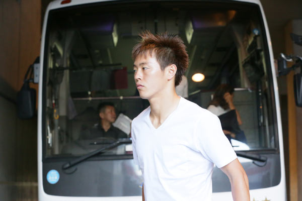 【明治安田Ｊ１ １ｓｔ 第14節 横浜FMvsＧ大阪】会場に着き試合に向けて集中する齋藤　学（横浜FM）（4/15）