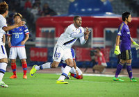 【明治安田Ｊ１ １ｓｔ 第14節 横浜FMvsＧ大阪】試合終了間際に起死回生の同点ゴールを決めたパトリック（Ｇ大阪）（14/15）