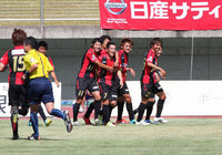 【明治安田Ｊ３ 第15節 福島vs盛岡】今季初得点となる先制点を決めた茂木（福島 #7）（1/2）